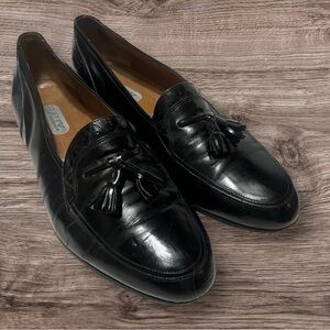 Bally Arturo Men's 13 D Leather Tassel Loafers Black Made in Italy